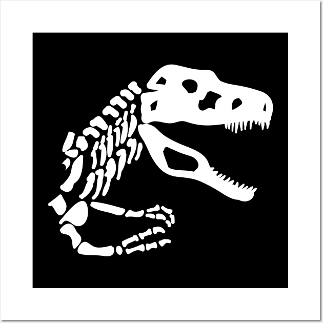 Terra Fossil Tyrannosaurus Dinosaur White Wall Art by Terra Fossil Merch